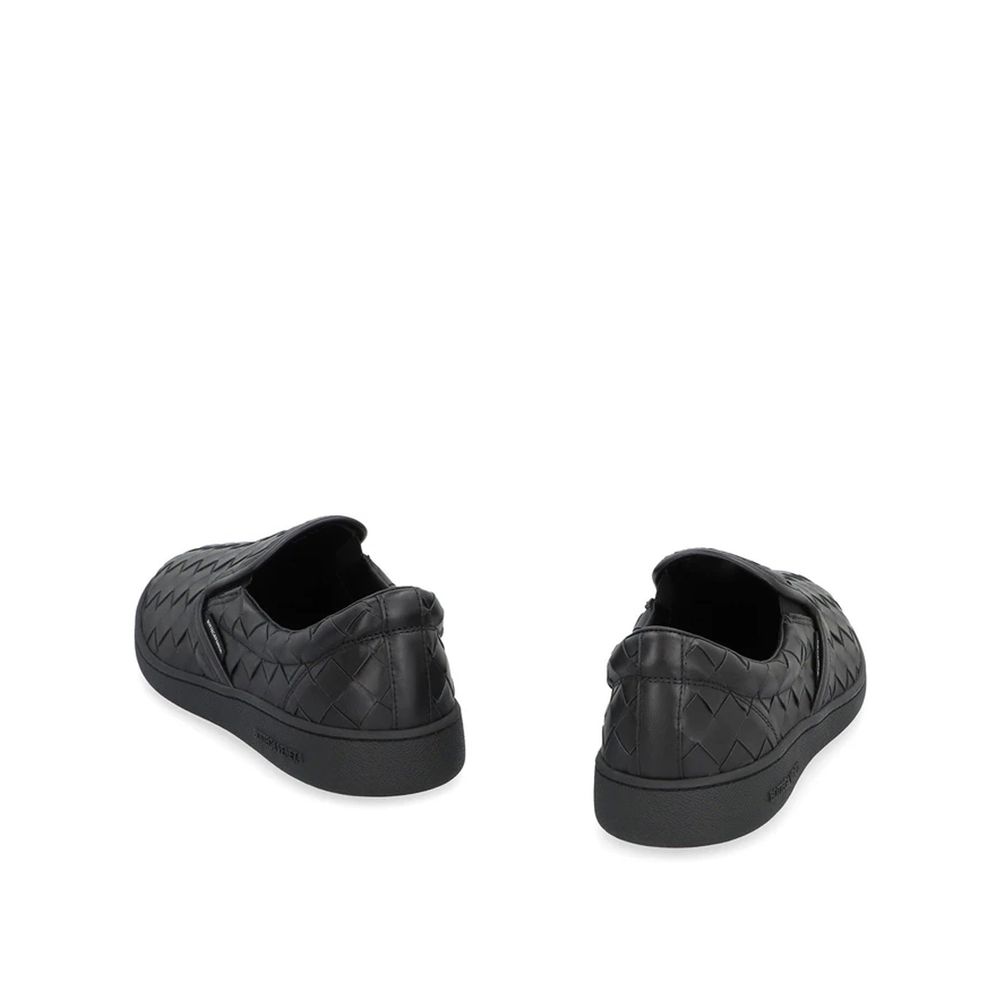 Bottega Veneta Black Calfskin Low Top Sneakers