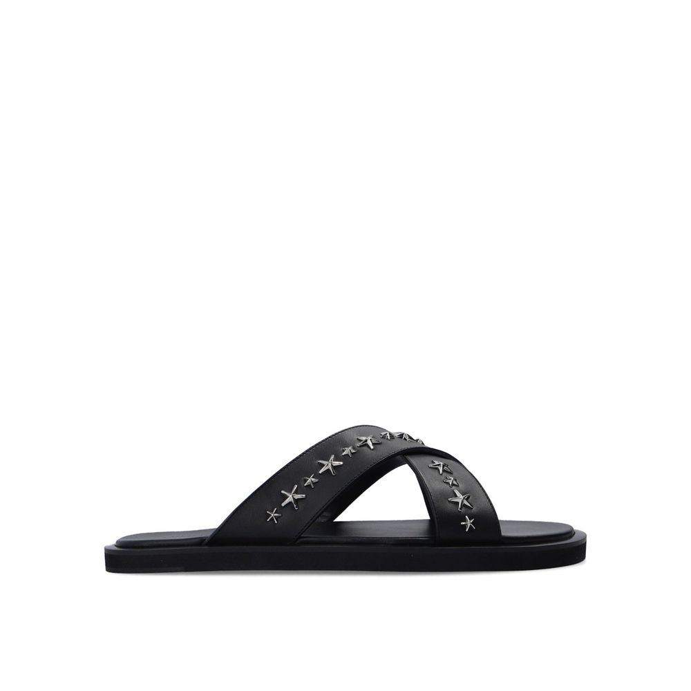 Jimmy Choo Black Calfskin Strap-On Sandals