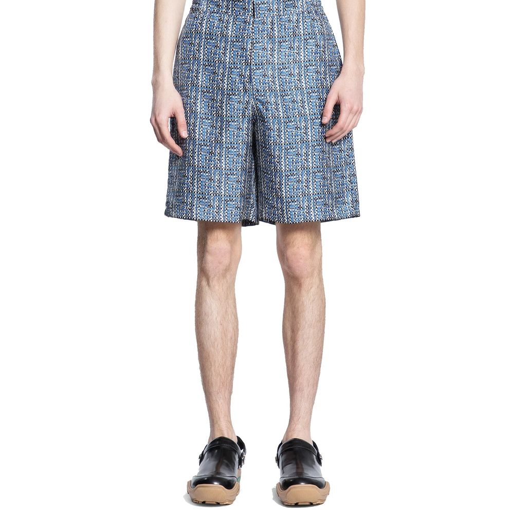 Fendi Blue Silk Short And Mini Shorts
