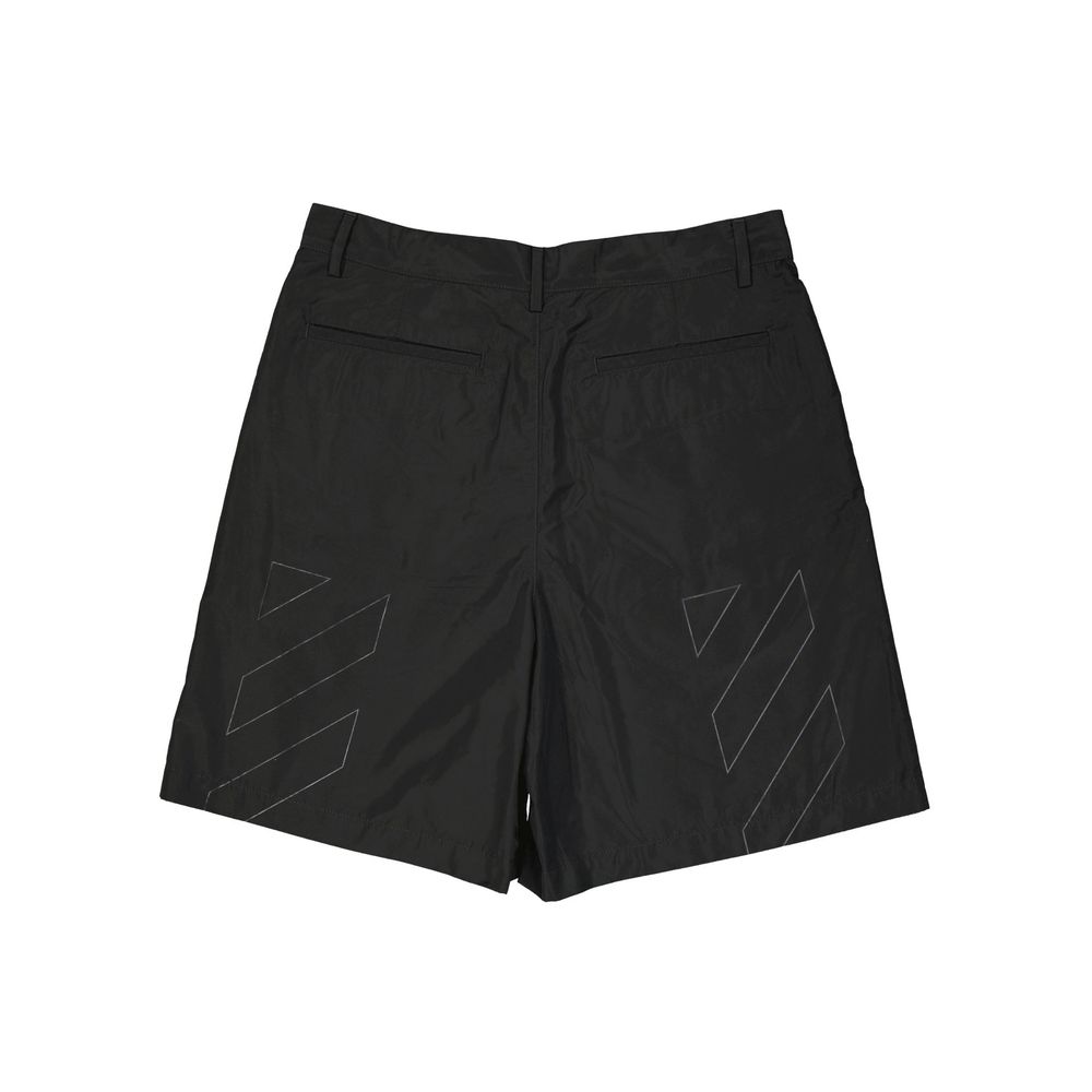 Off-White Black Polyester Short And Mini Shorts