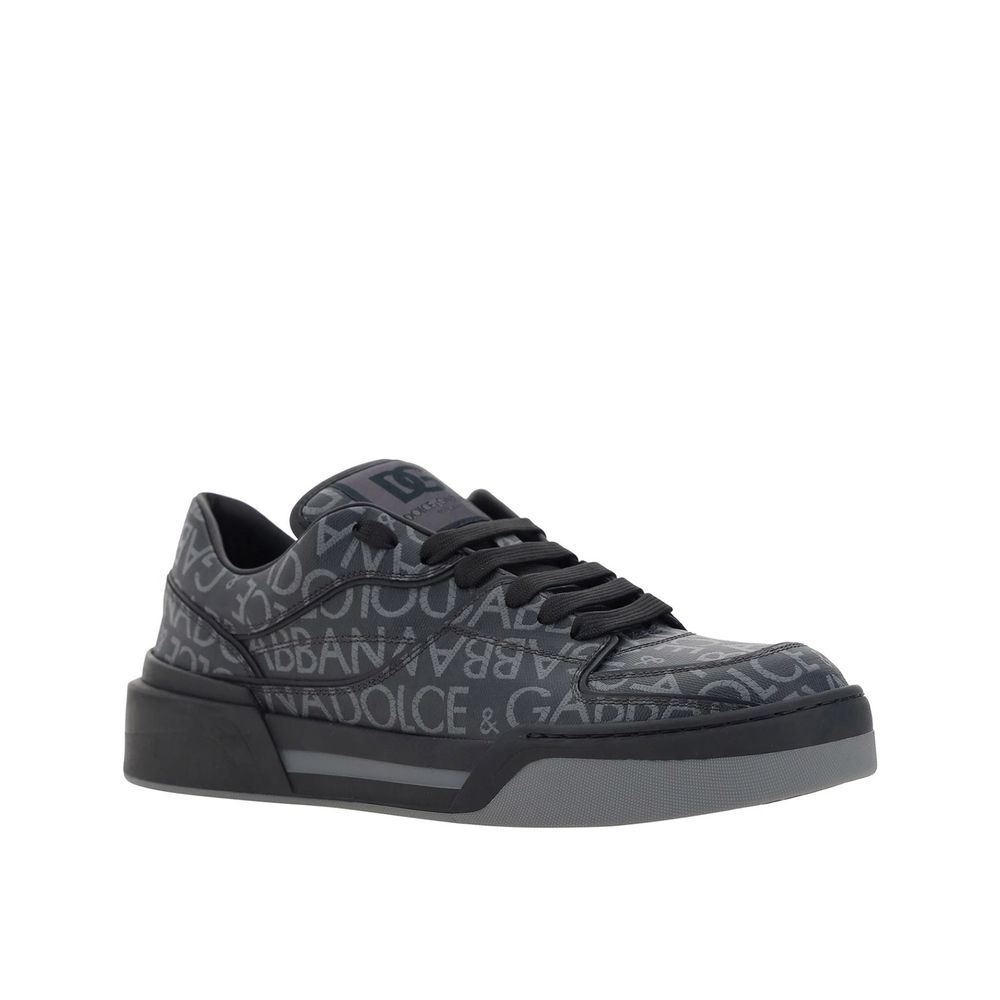 Dolce & Gabbana Black Cotton Low Top Sneakers