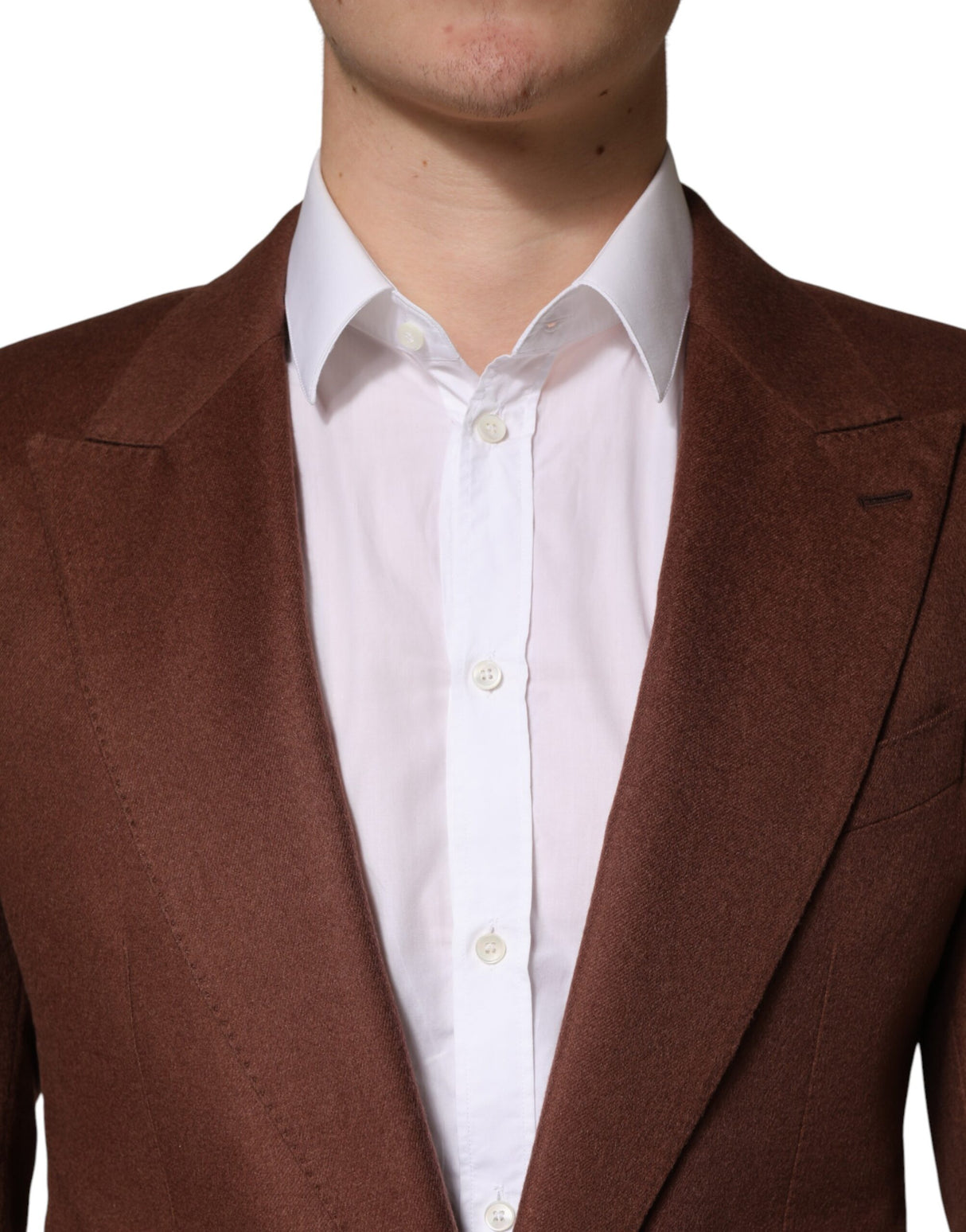 Dolce & Gabbana Brown Cashmere Single Breasted Jacket Blazer