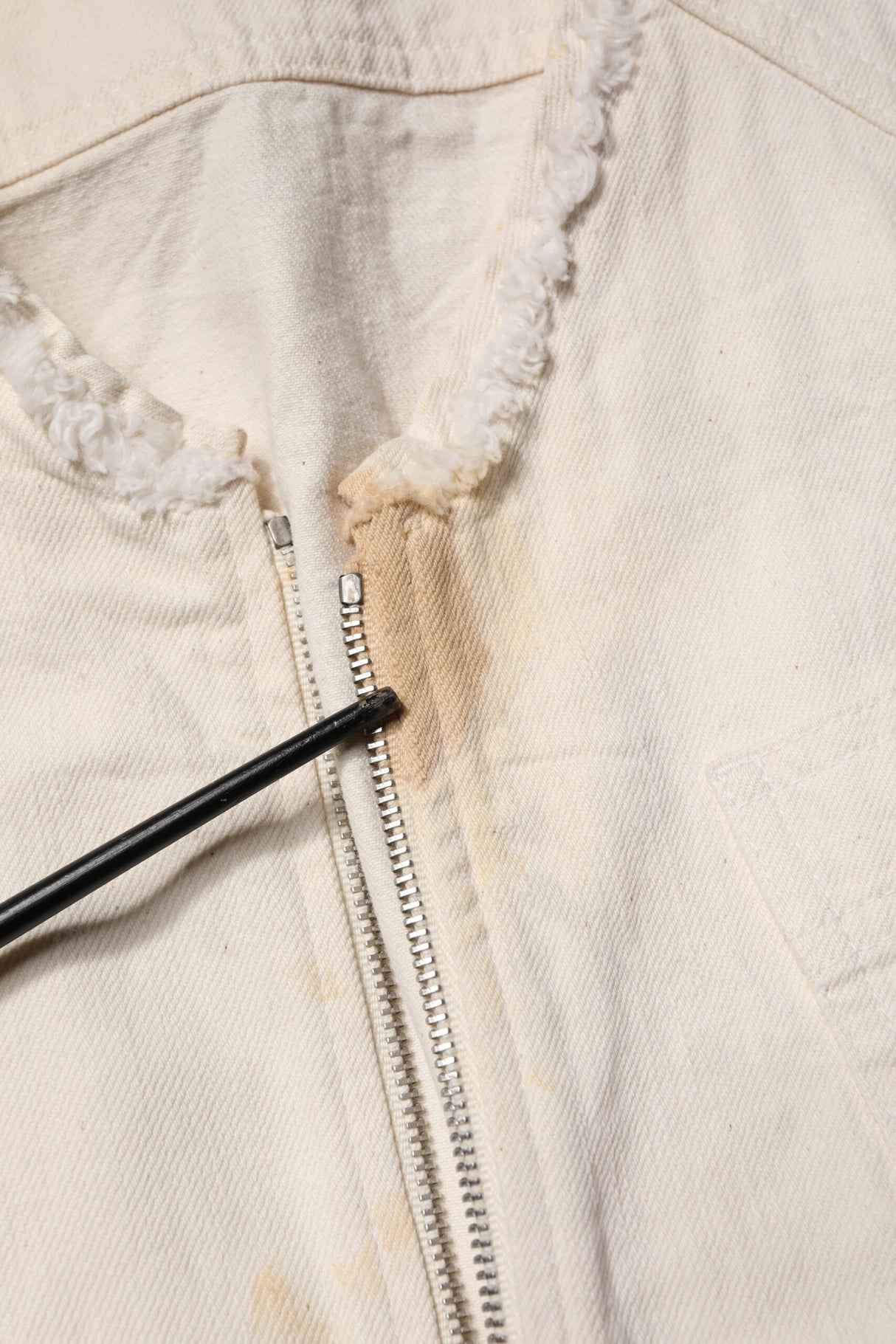 Dolce & Gabbana Off White Cotton Full Zip Denim Men Blouson Jacket