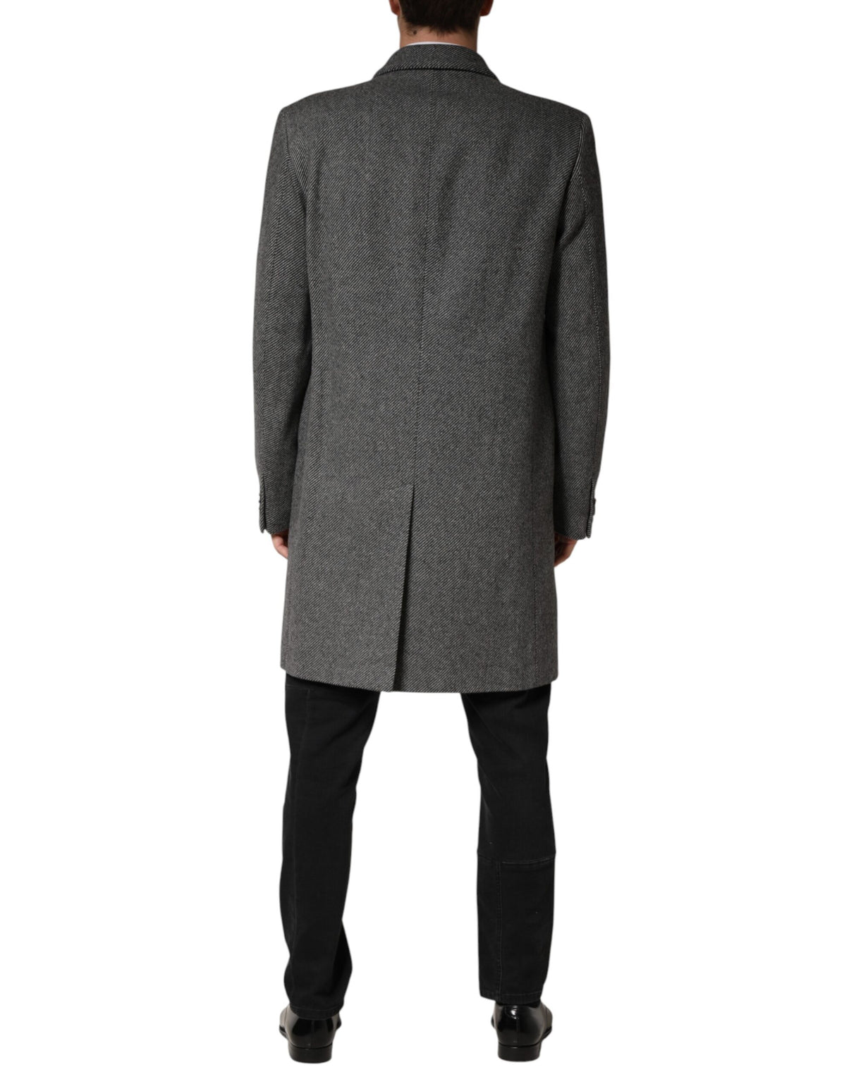 Dolce & Gabbana Gray Single Breasted Men Trench Coat Jacket