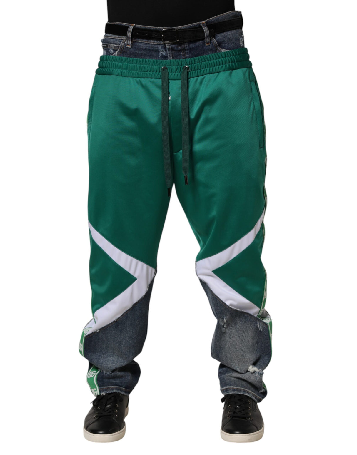 Dolce & Gabbana Multicolor Panelled Straight-Leg Denim Jeans