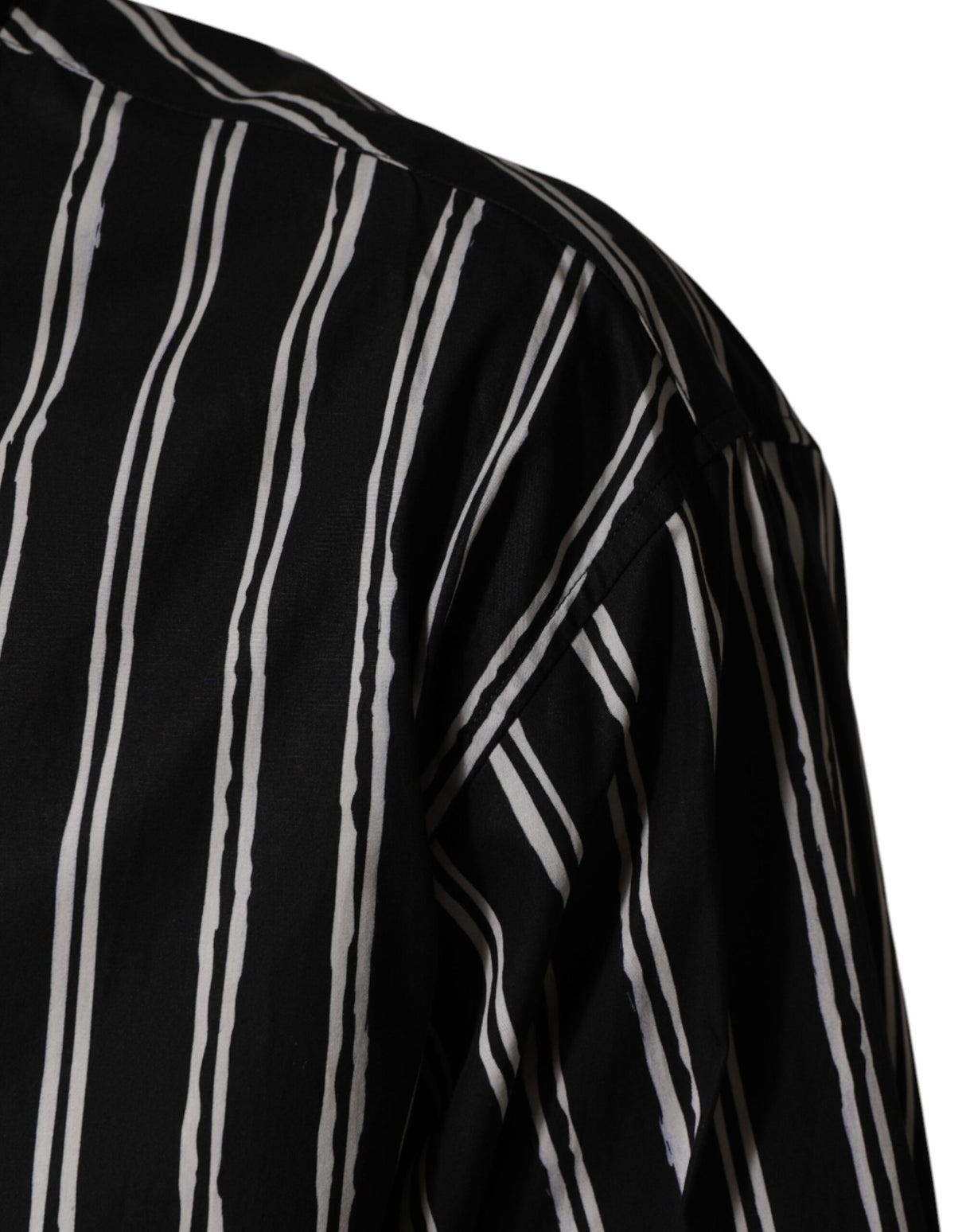 Dolce & Gabbana Black Stripes Cotton Men Formal Dress Shirt