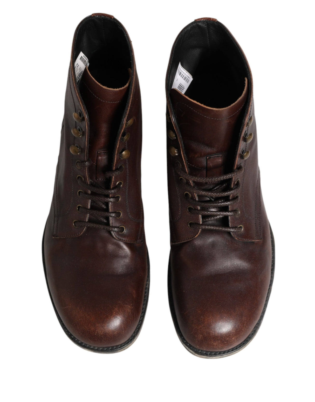 Dolce & Gabbana Brown Lace Up Short Ankle Boots Men Shoes
