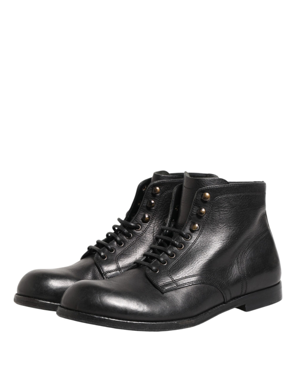 Dolce & Gabbana Black Lace Up Short Ankle Boots Men Shoes