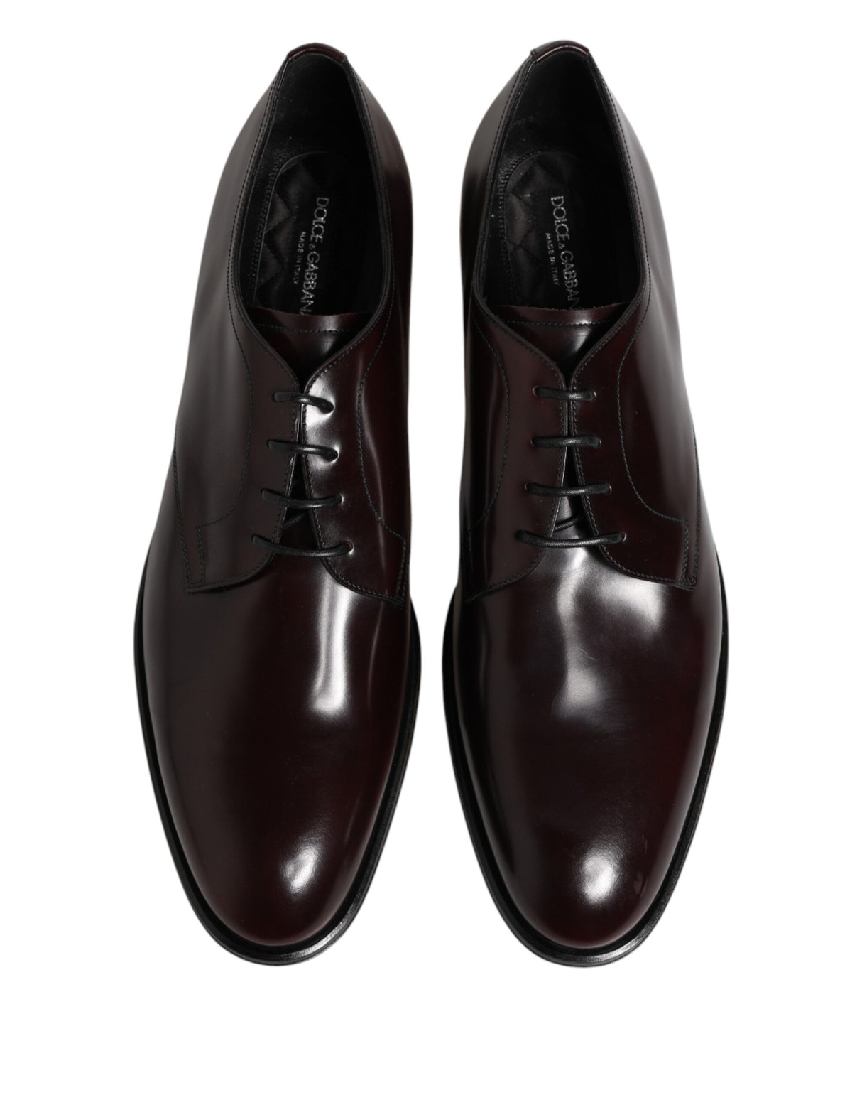 Dolce & Gabbana Black Lace Up Leather Dress Derby Men Shoes