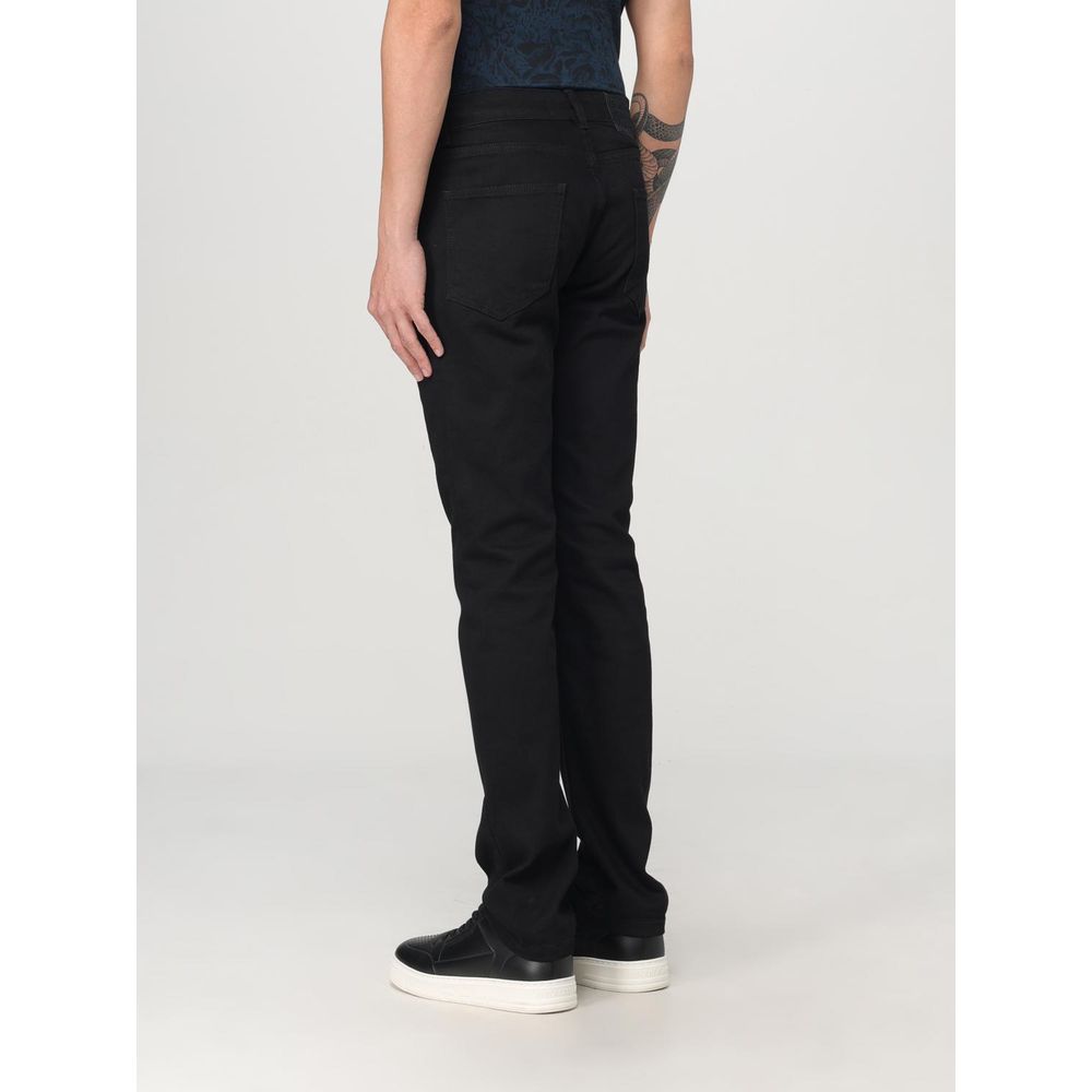 Just Cavalli Black Cotton Straight-Leg Jeans