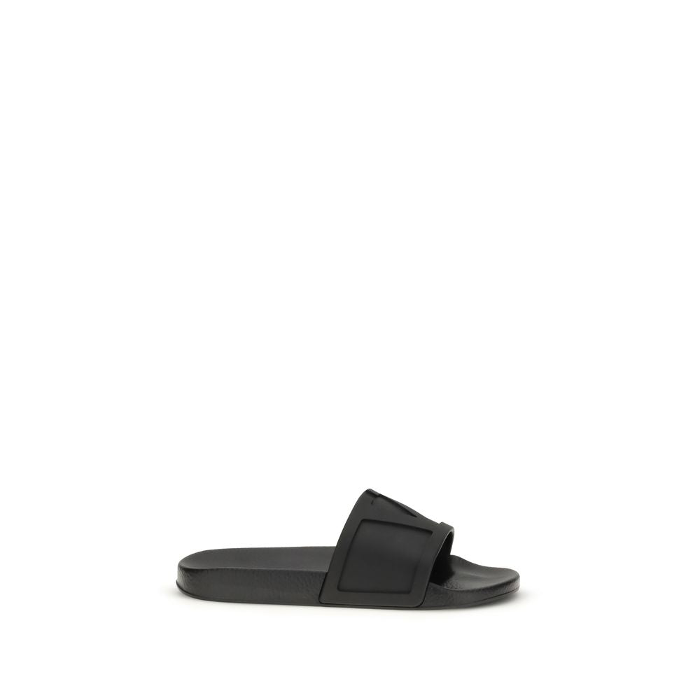 Valentino Garavani Black Rubber Sandals