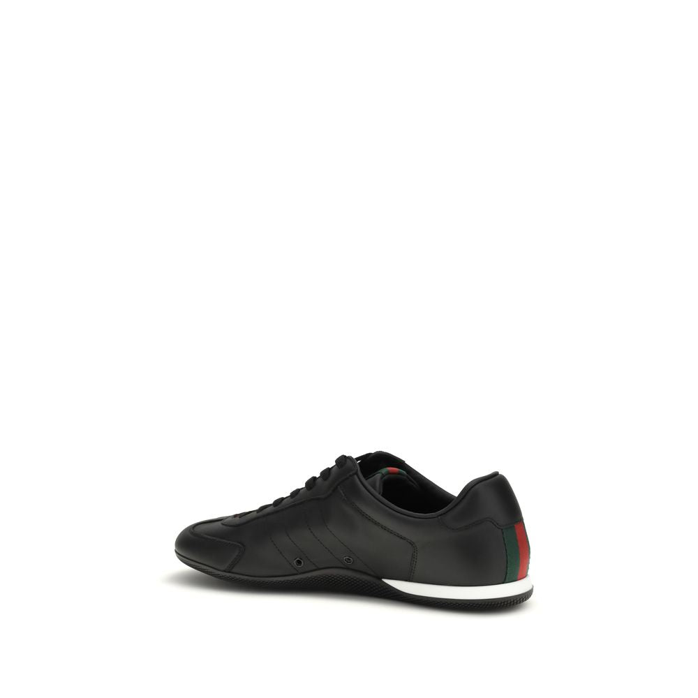 Gucci Black Calf Leather Bos Taurus Low Top Sneakers