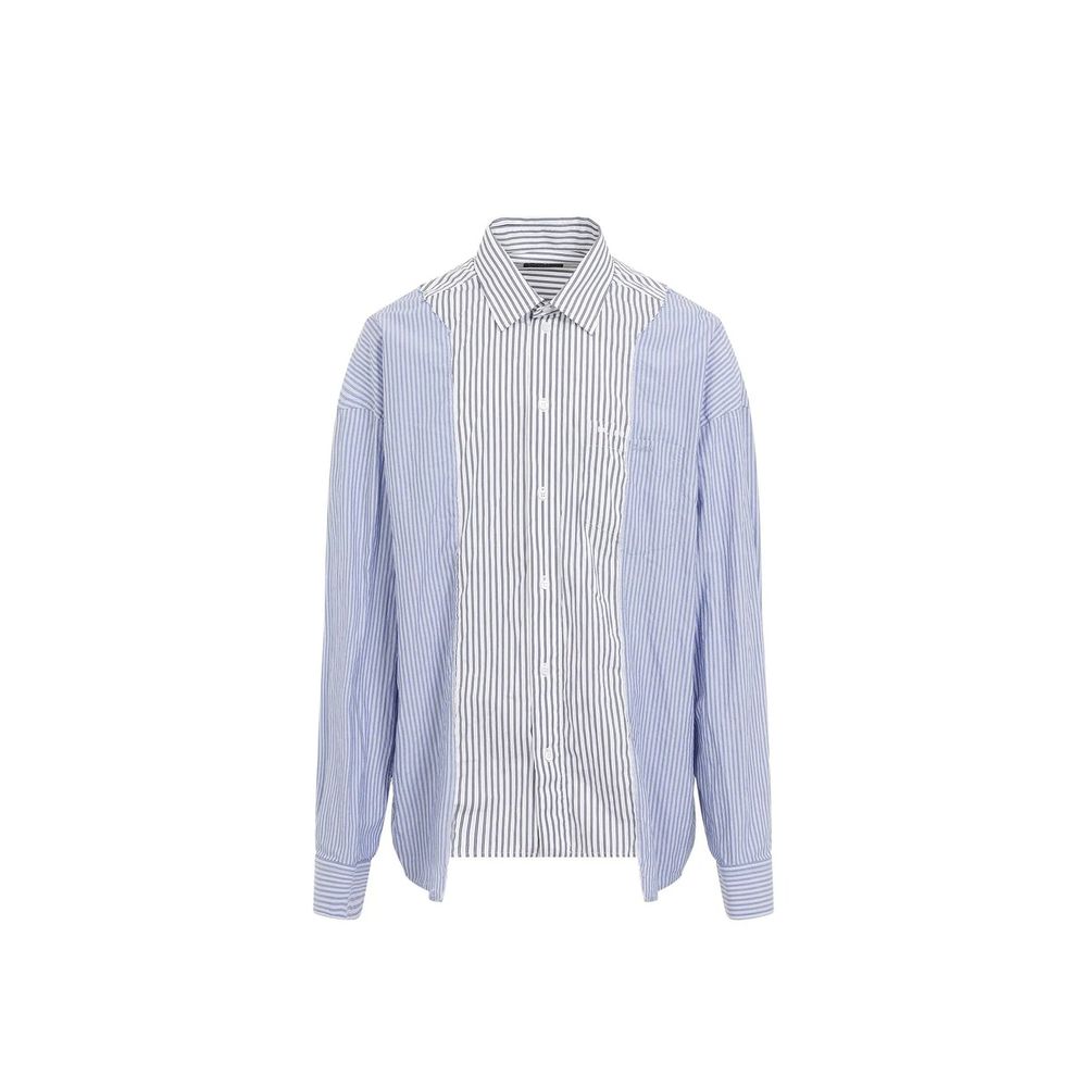 Balenciaga Blue Cotton Pattern Shirt