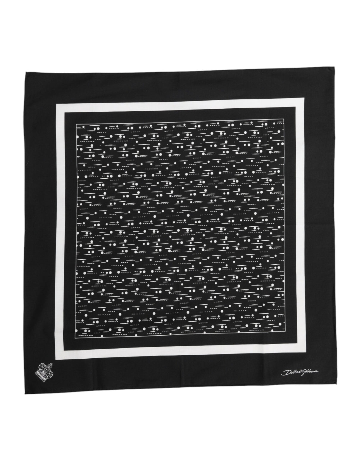 Dolce & Gabbana Black And White Cotton Foulard