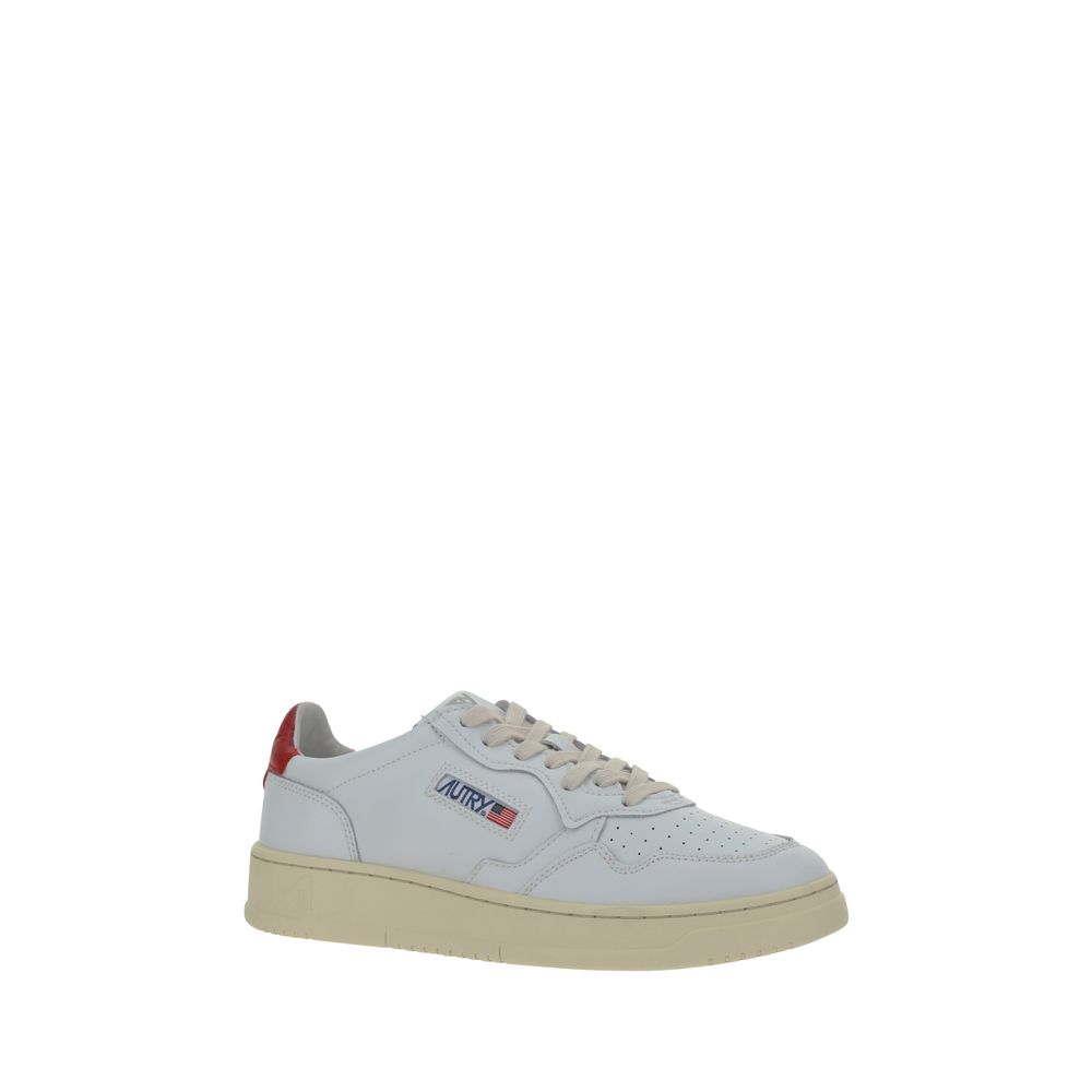 Autry White Calf Leather Bos Taurus Low Top Sneakers