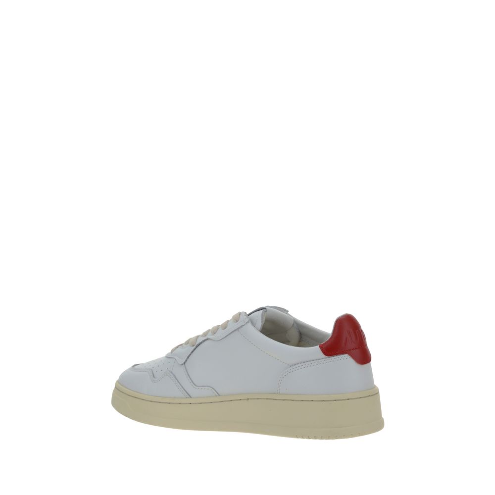 Autry White Calf Leather Bos Taurus Low Top Sneakers