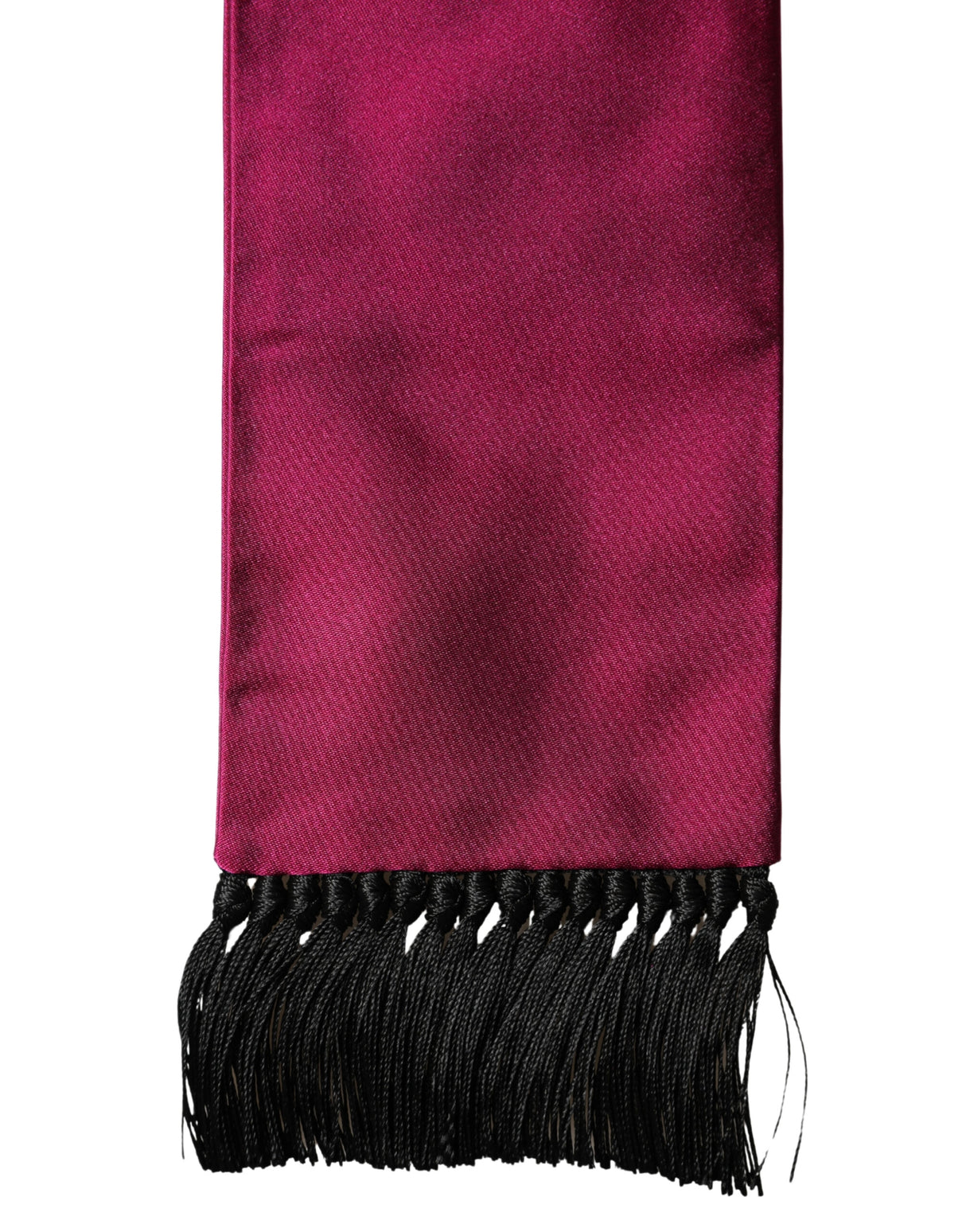Dolce & Gabbana Burgundy Silk Fringe Neck Wrap Foulard 160.5cm x 8cm Scarf