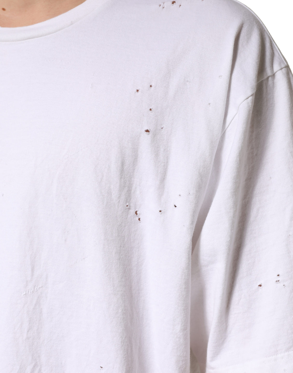 Dolce & Gabbana White Cotton Crewneck Short Sleeve T-Shirt