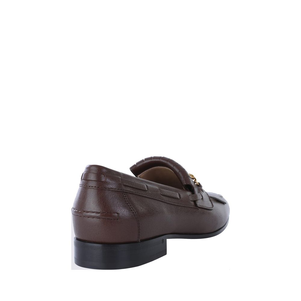 Valentino Garavani Brown Leather Slip-On Loafers
