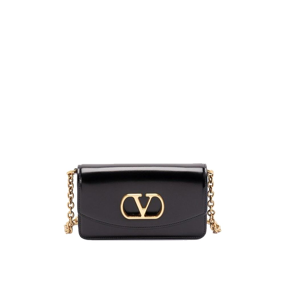 Valentino Garavani Black Leather Clutch Bag
