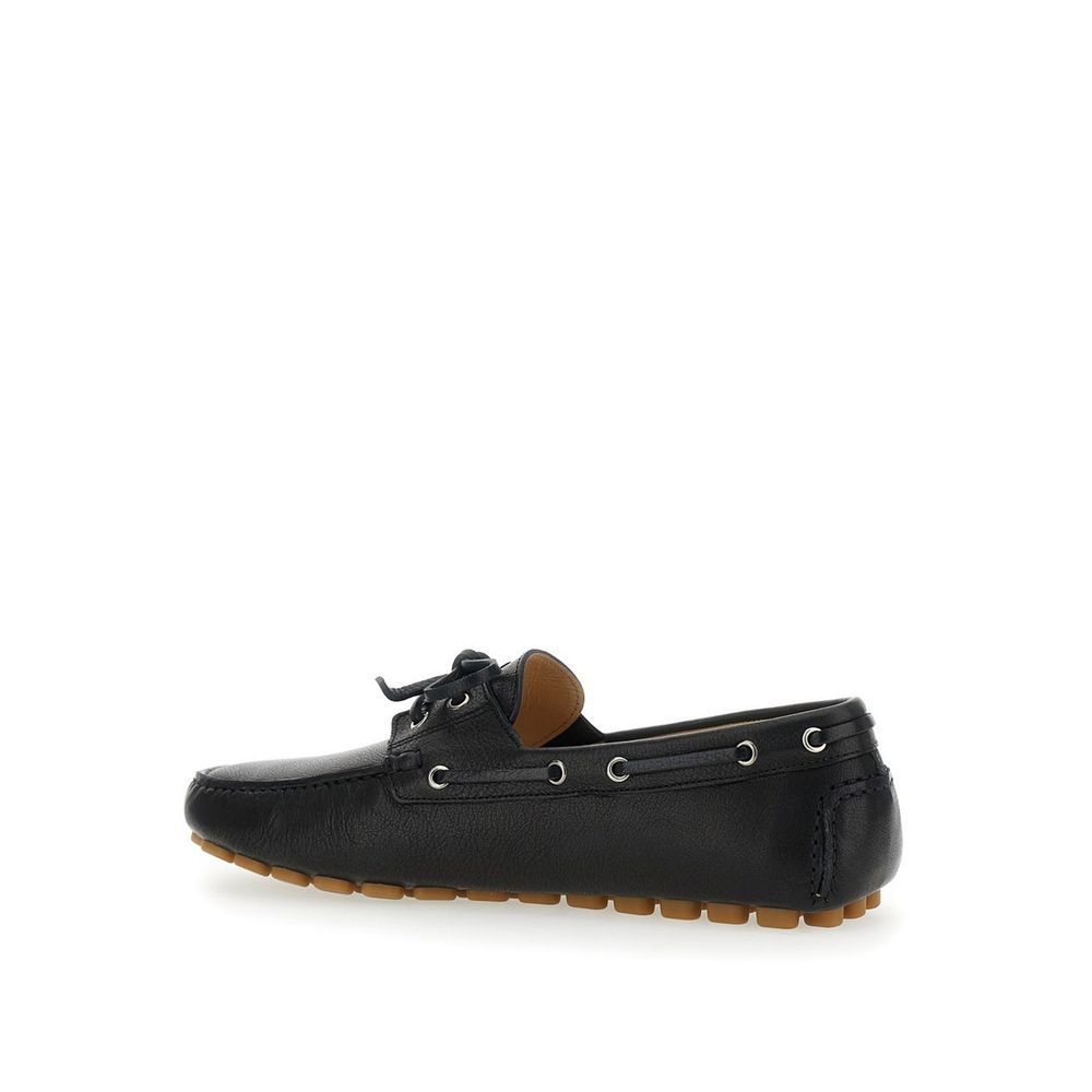 Valentino Garavani Black Leather Slip-On Loafers