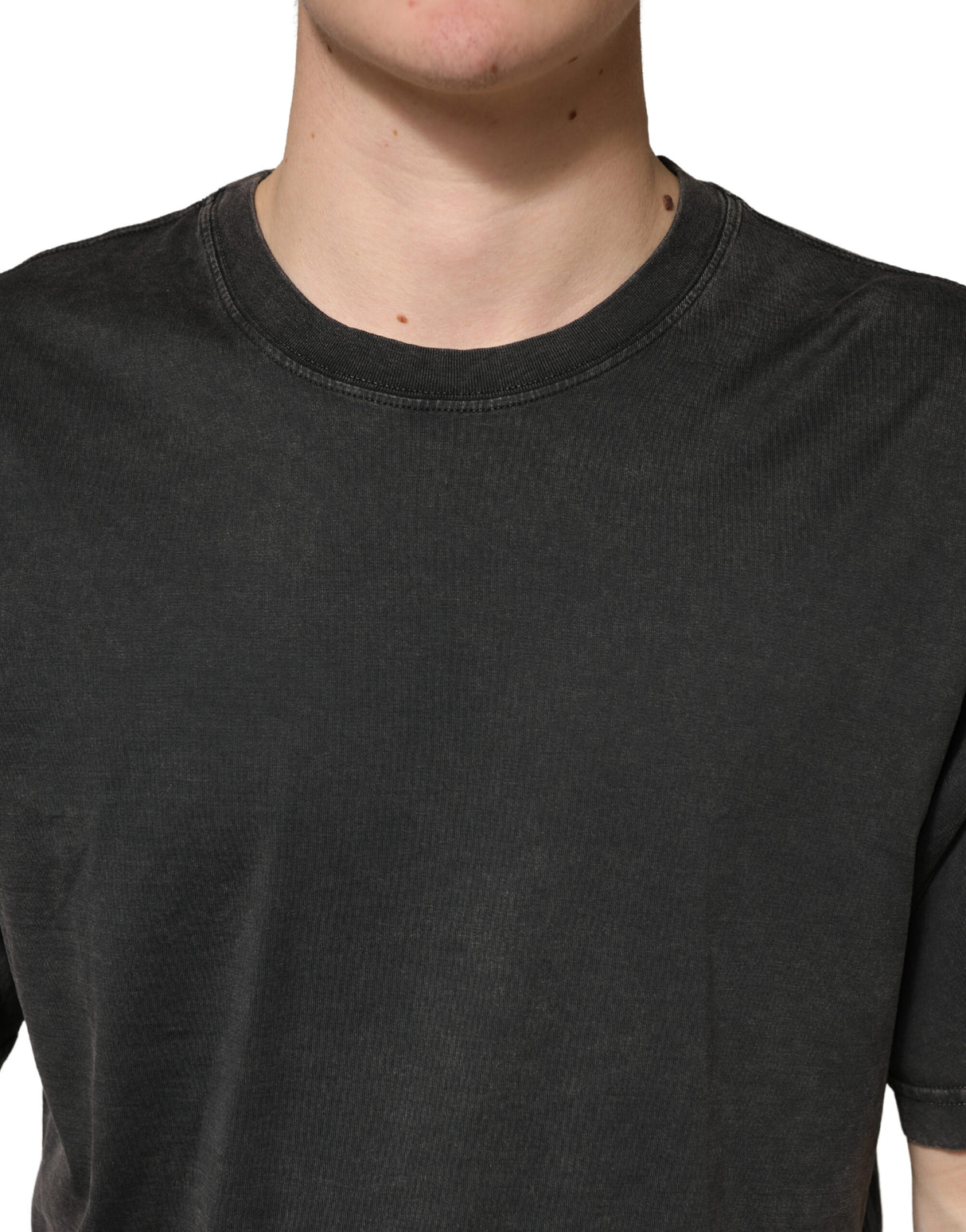 Dolce & Gabbana Black Cotton Crewneck Short Sleeve T-Shirt