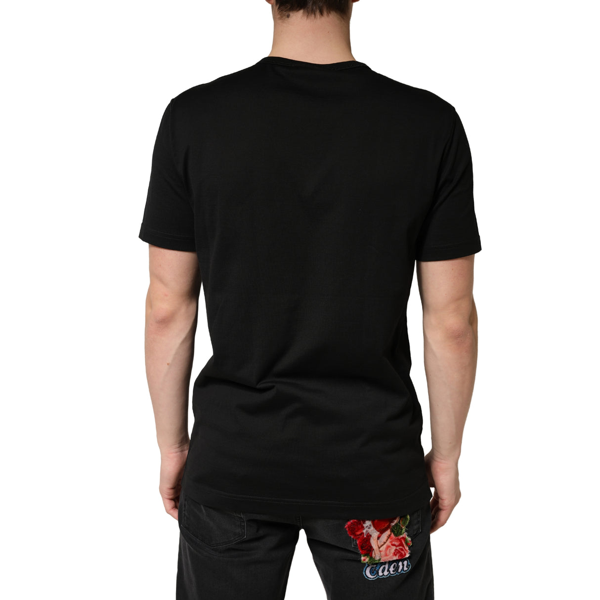 Dolce & Gabbana Black Cotton Crewneck Short Sleeve T-Shirt