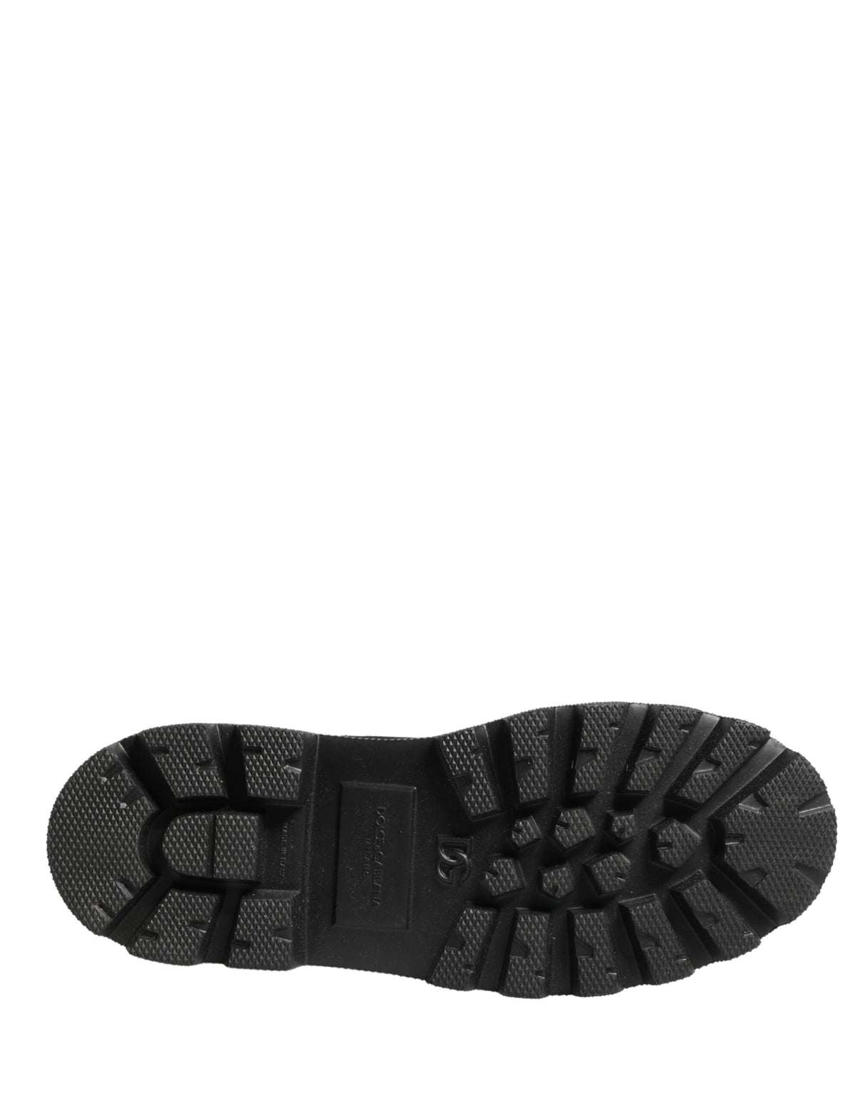 Dolce & Gabbana Black Leather Trek Sole Combat Boots Shoes