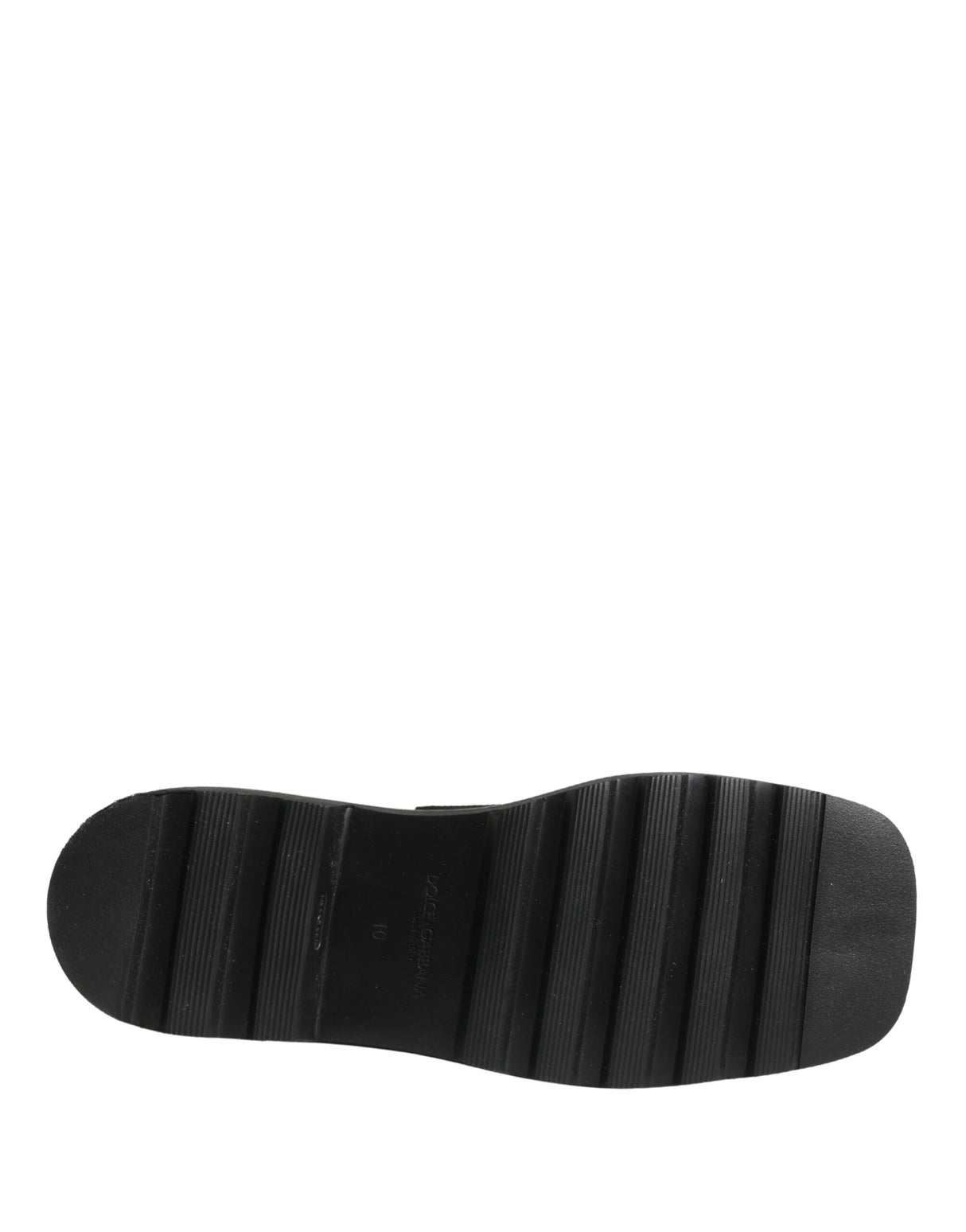 Dolce & Gabbana Black Leather Logo Plaque Ankle Boots Shoes