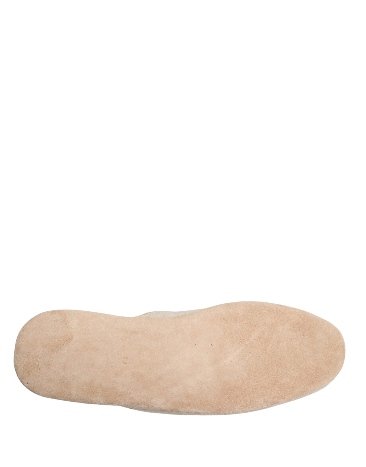 Dolce & Gabbana Beige Shetland Wool Red Quilted Slippers Shoes