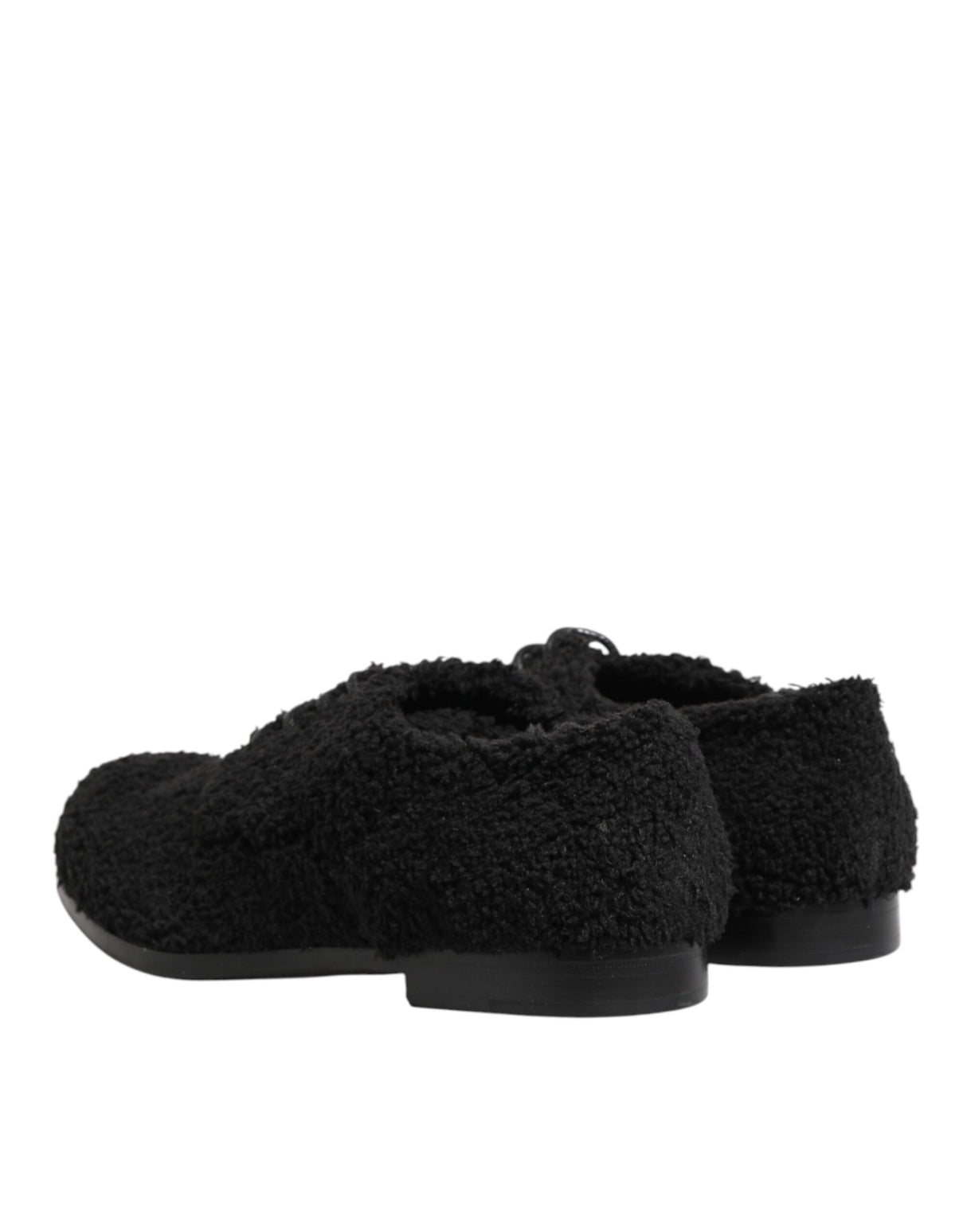 Dolce & Gabbana Men Black Riccio Shearling Dress Derby Shoes