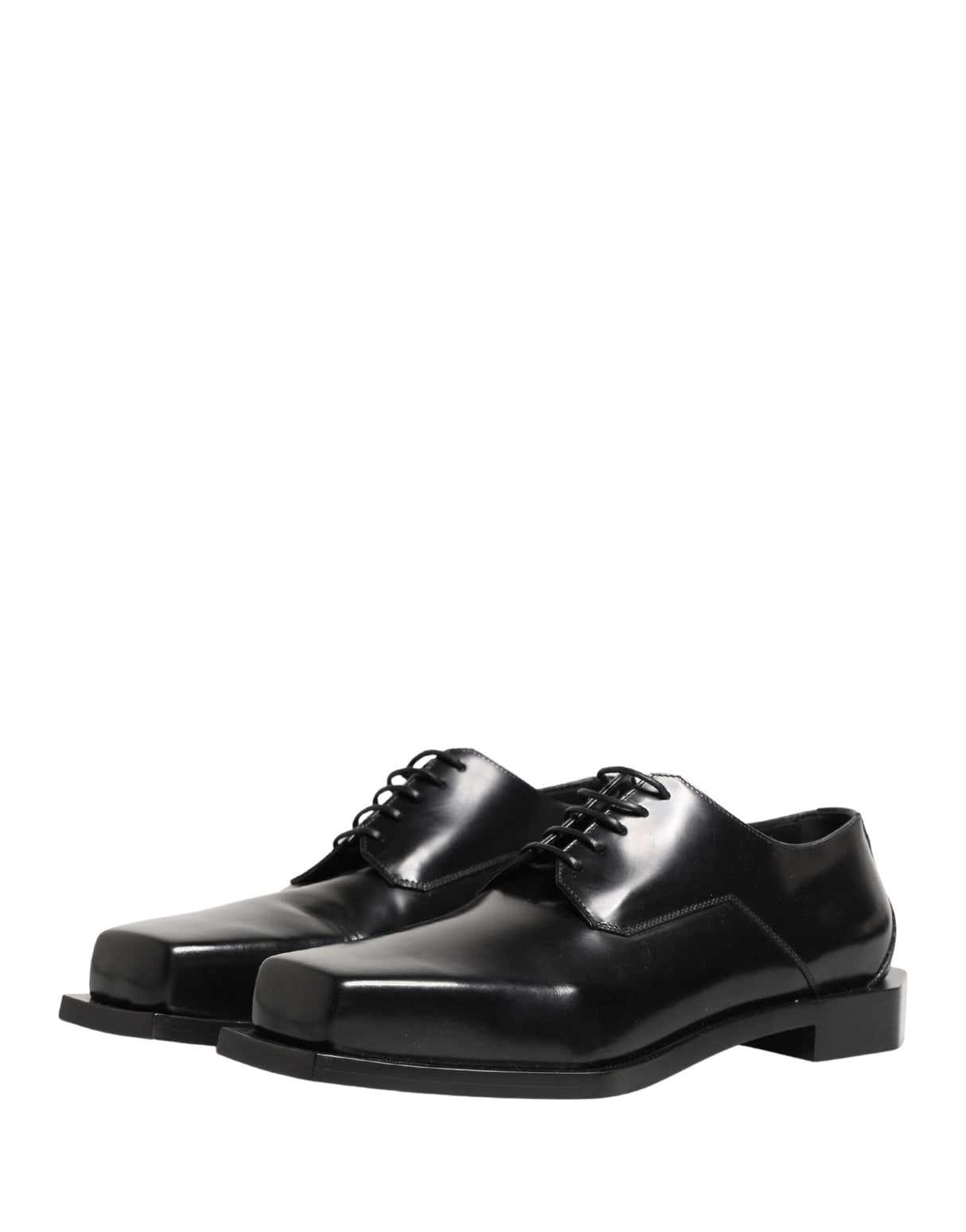 Dolce & Gabbana Black Matte Lace-Up Leather Dress Derby Shoes