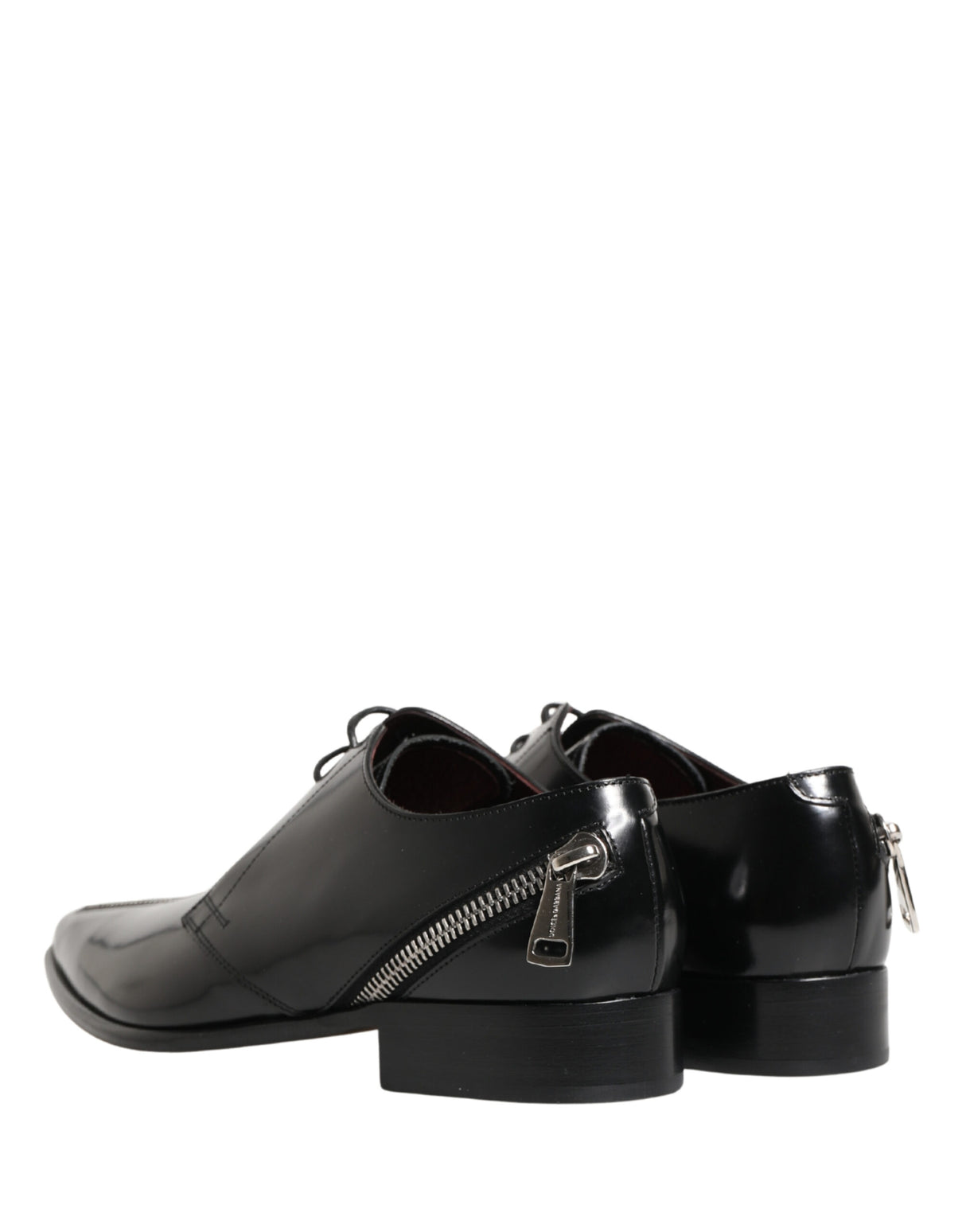 Dolce & Gabbana Men Black Lace-Up Leather Zip Dress Derby Shoes