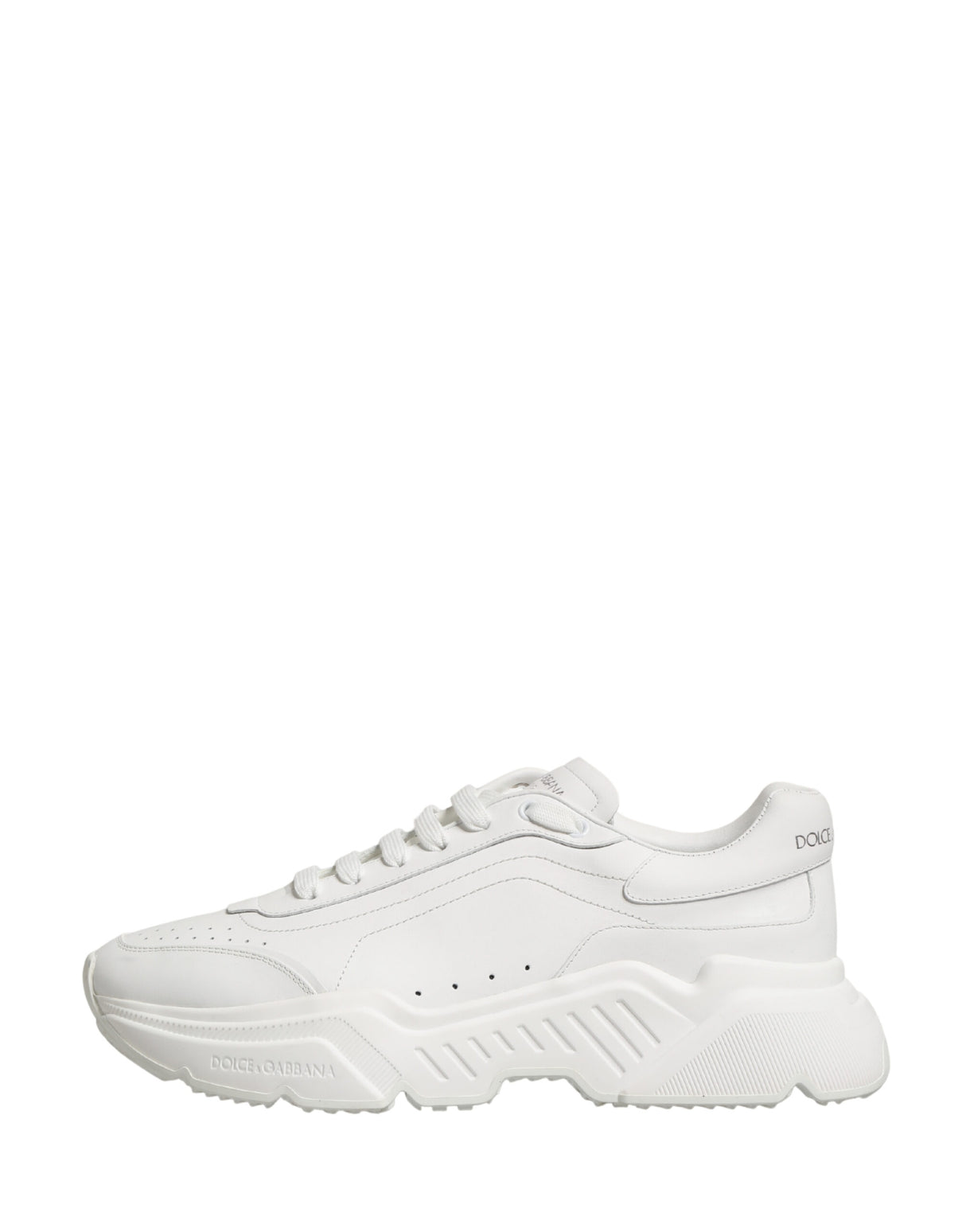 Dolce & Gabbana White Calfskin Leather Low Top Sneakers Shoes
