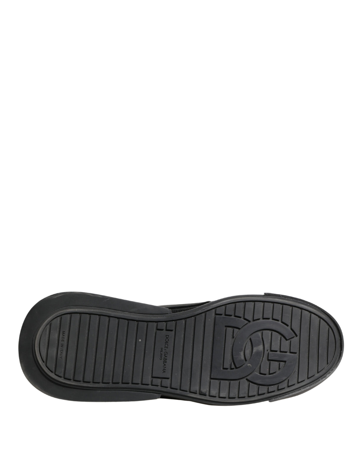 Dolce & Gabbana Black Leather Portofino Low Top Sneakers Shoes