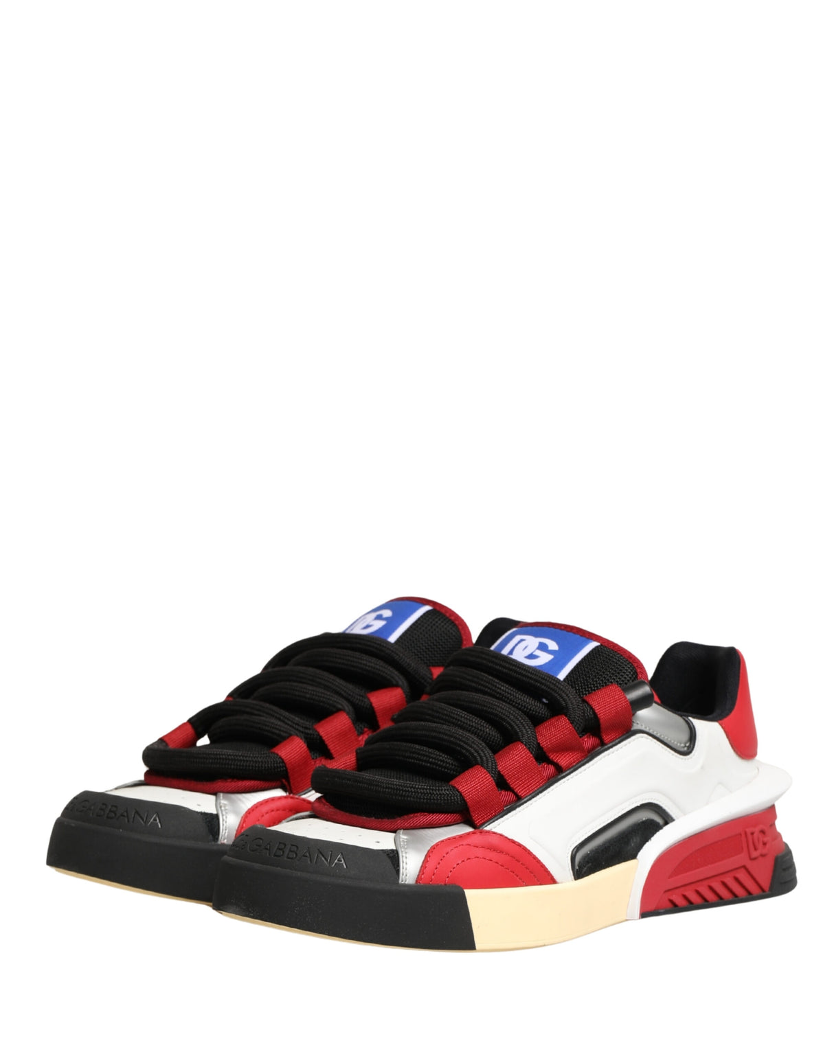 Dolce & Gabbana Multicolor Leather DG Logo Low Top Sneakers Shoes