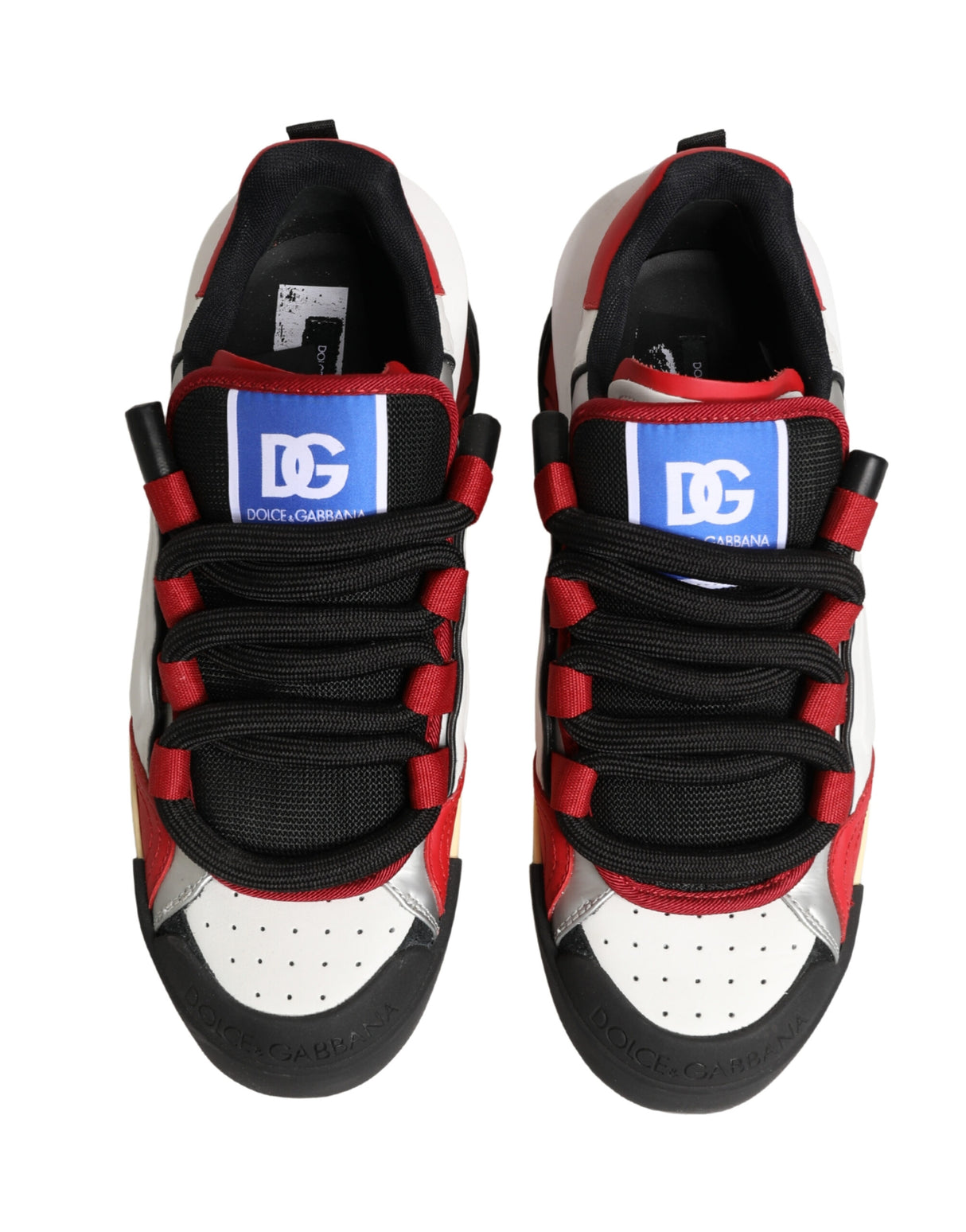 Dolce & Gabbana Multicolor Leather DG Logo Low Top Sneakers Shoes