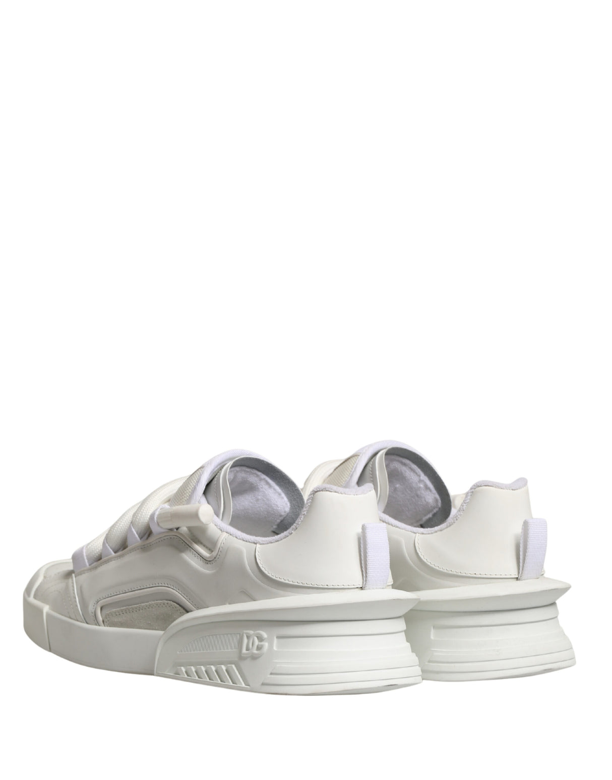 Dolce & Gabbana White Leather DG Logo Low Top Sneakers Shoes