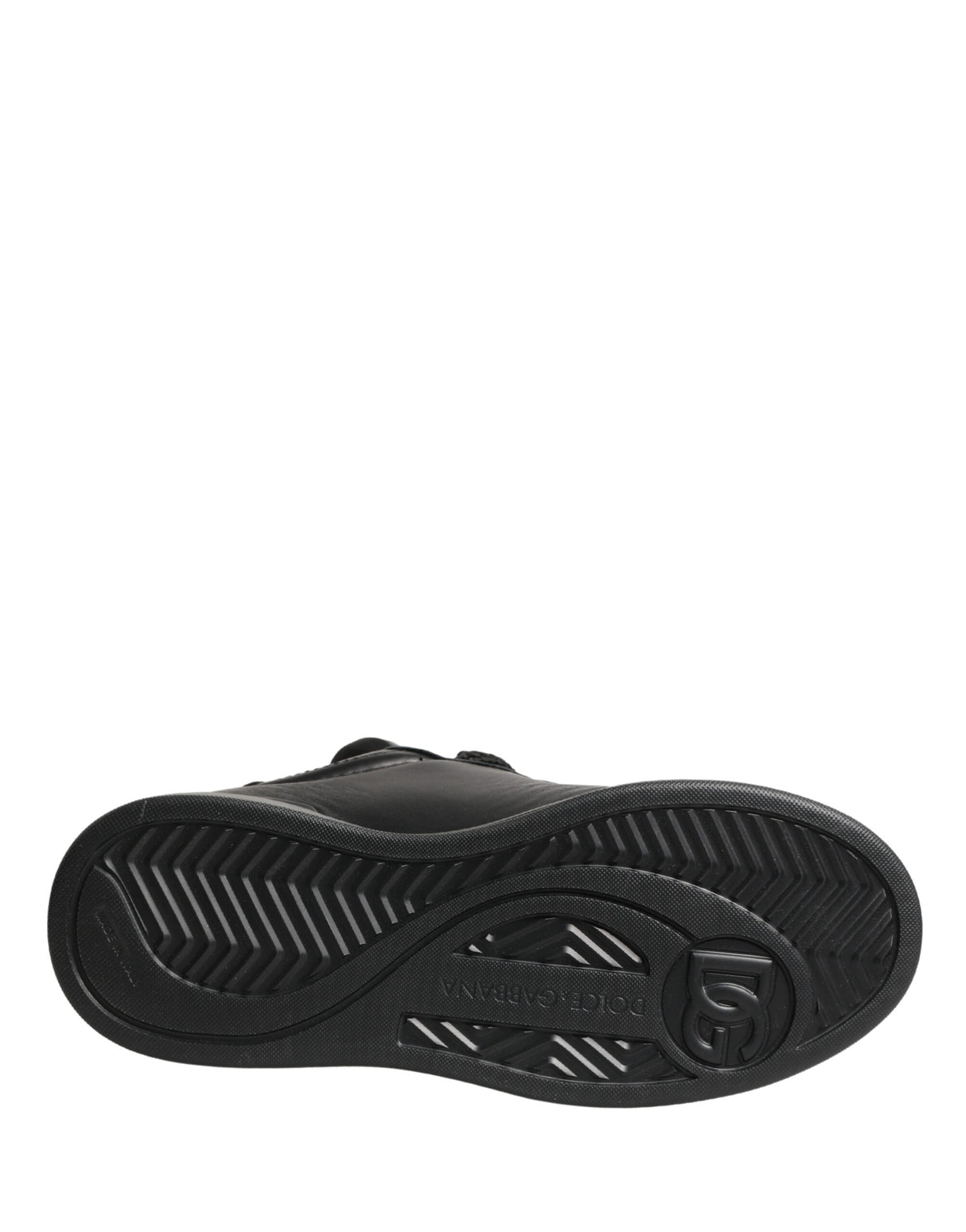 Dolce & Gabbana Black Leather Portofino Low Top Sneakers Shoes