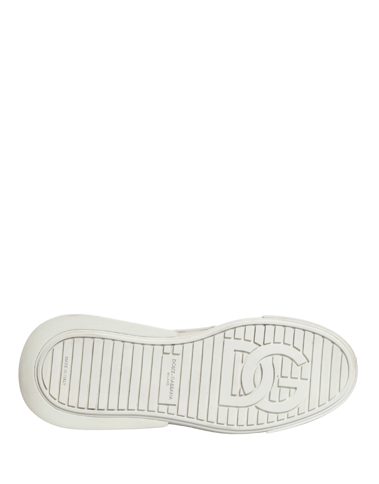 Dolce & Gabbana White Leather DG Logo Lace Up Sneakers Shoes