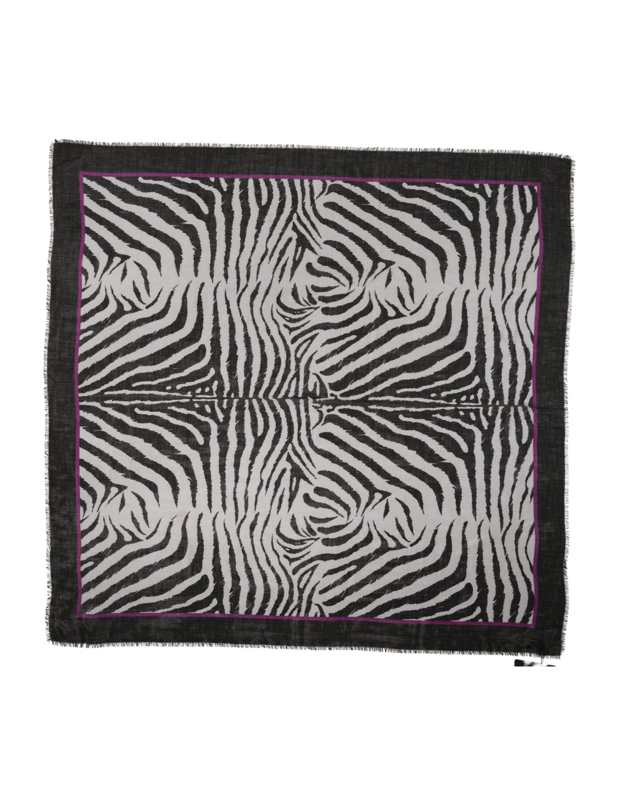 Dolce & Gabbana White Black Zebra Pattern Shawl 255cm x 132cm Men Scarf