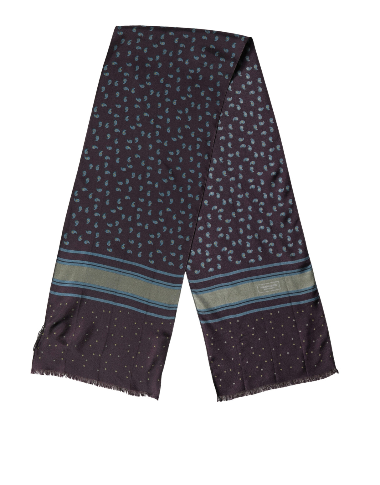 Dolce & Gabbana Men Scarf Maroon Patterned Silk Neck Foulard 132cm x 33cm