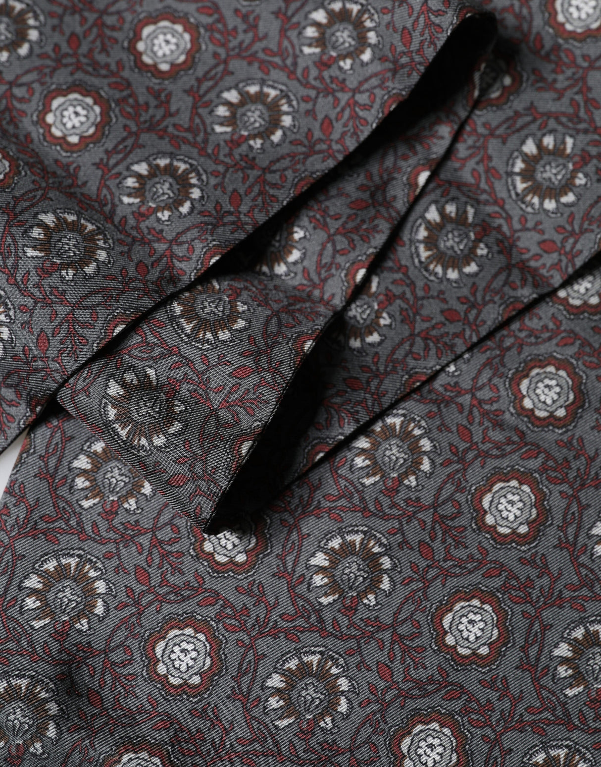 Dolce & Gabbana Grey Red Silk Medallion Print Neck Wrap Scarf