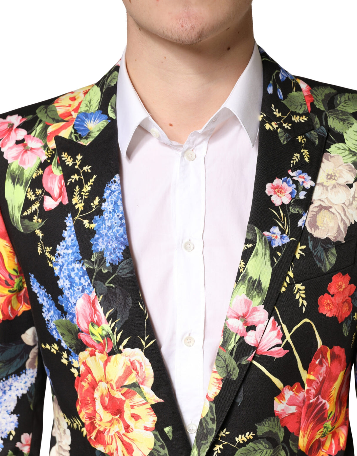 Dolce & Gabbana Black Floral Single Breasted MARTINI 2 Piece Suit