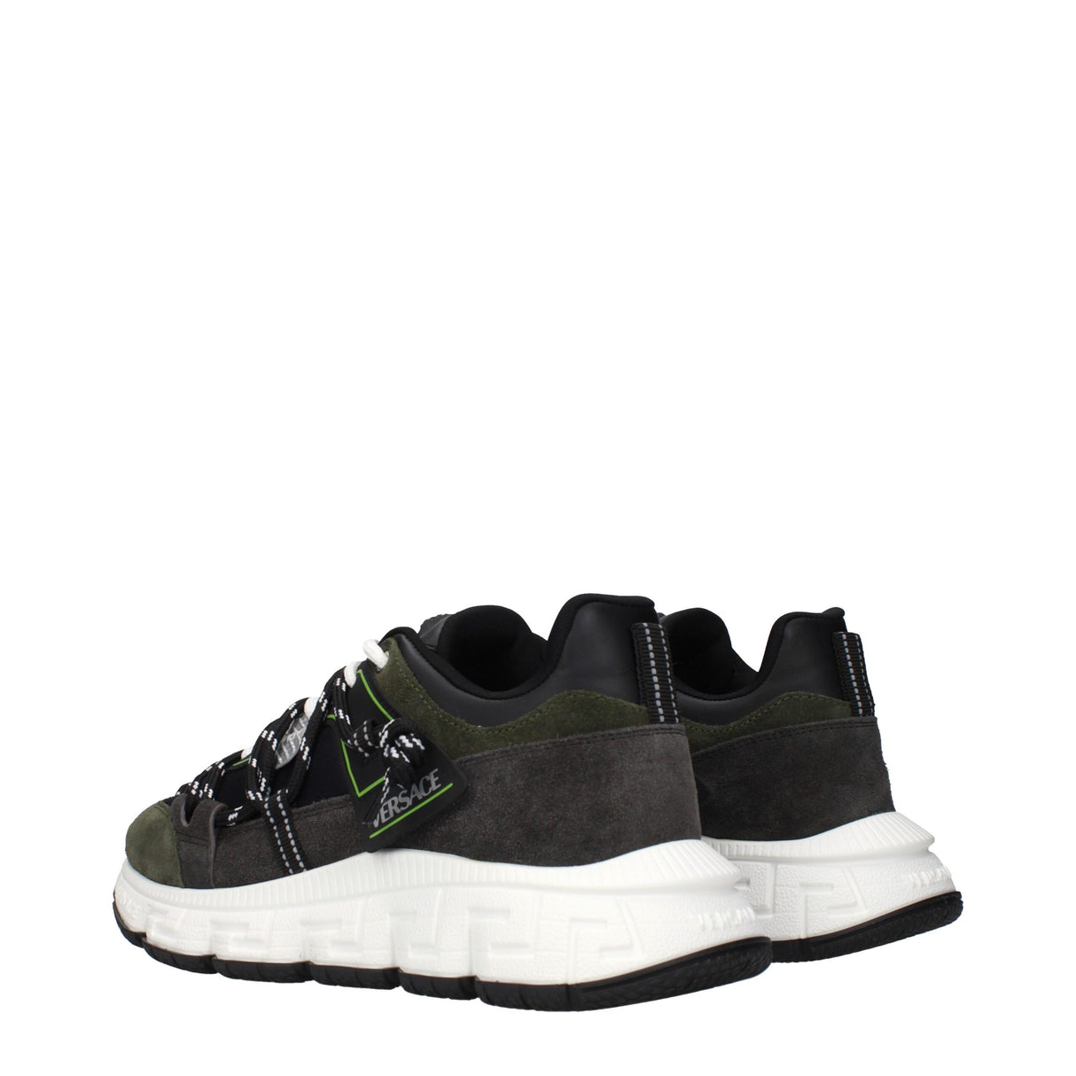 Versace Gray Leather Sneakers