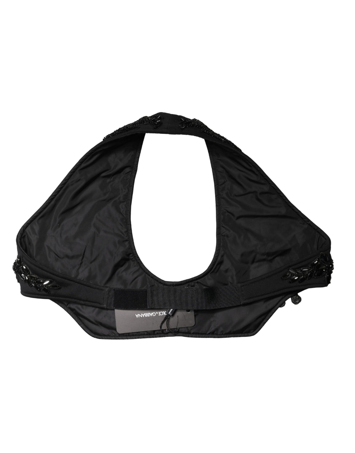 Dolce & Gabbana Black Crystal Embellished Crop Waistcoat One Size Vest