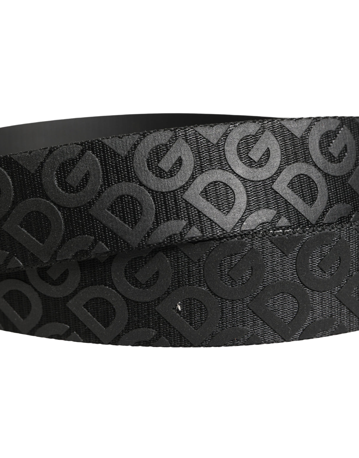 Dolce & Gabbana Black Logo Monogram Silver Metal Buckle Belt