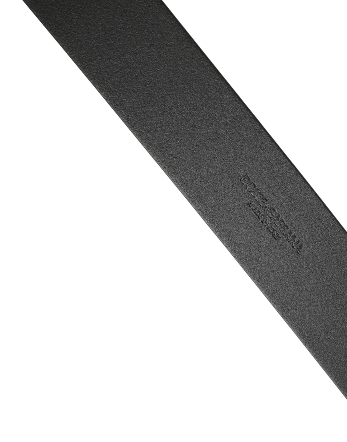 Dolce & Gabbana Black Calf Leather Silver Metal Buckle Belt