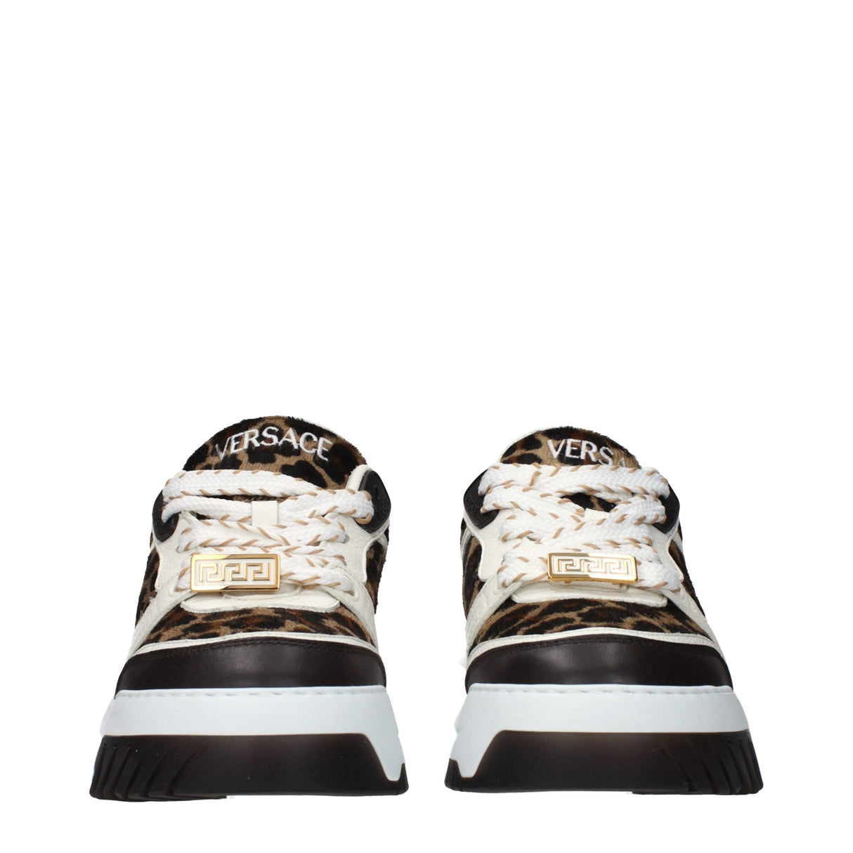 Versace Brown Horsehair Chunky Sneakers
