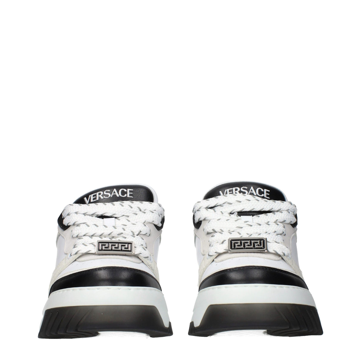 Versace White Leather Low Top Sneakers